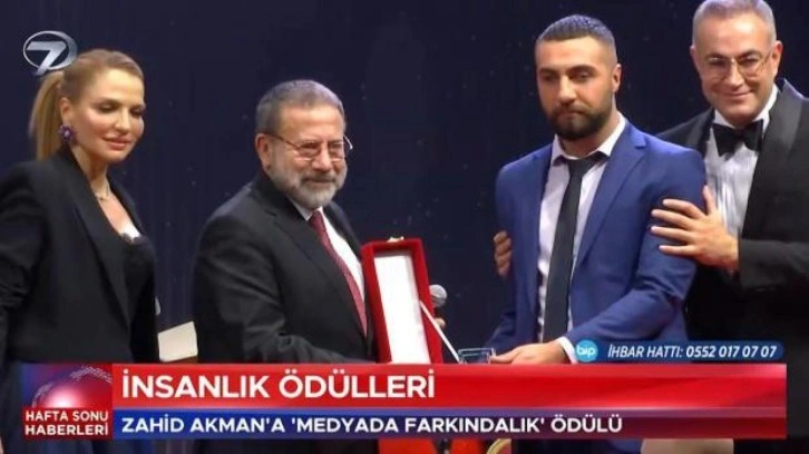 Kanal7 Genel Yayın Yönetmeni Zahid Akman'a 'Medya Farkındalık Ödülü' verildi