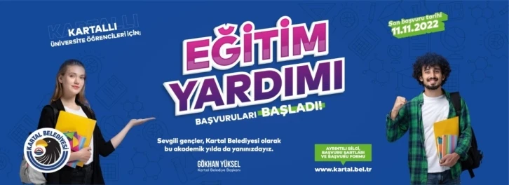 Kartal Belediyesinin üniversite öğrencilerine eğitim yardımı başvuruları başlıyor
