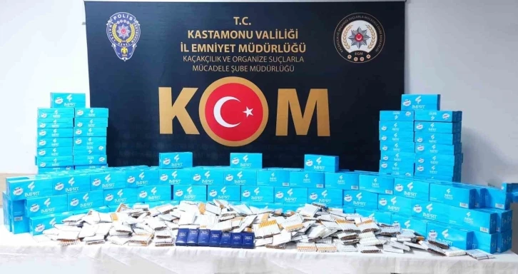 Kastamonu’da 56 bin 400 adet makaron ele geçirildi
