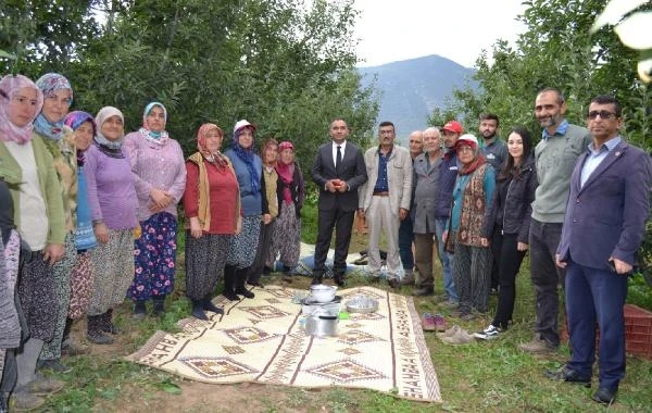 Kaymakam Çelik'ten elma bahçelerine ziyaret