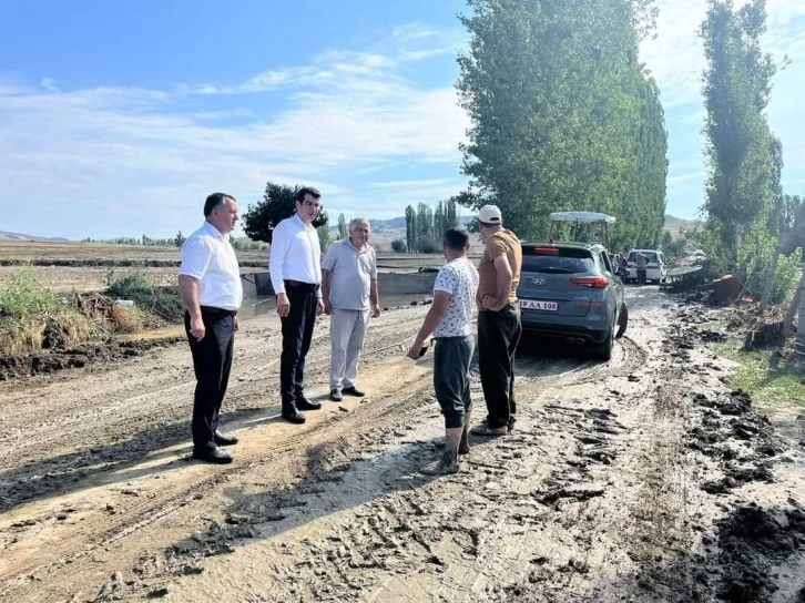 Kaymakam selden zarar gören köylerde inceleme yaptı
