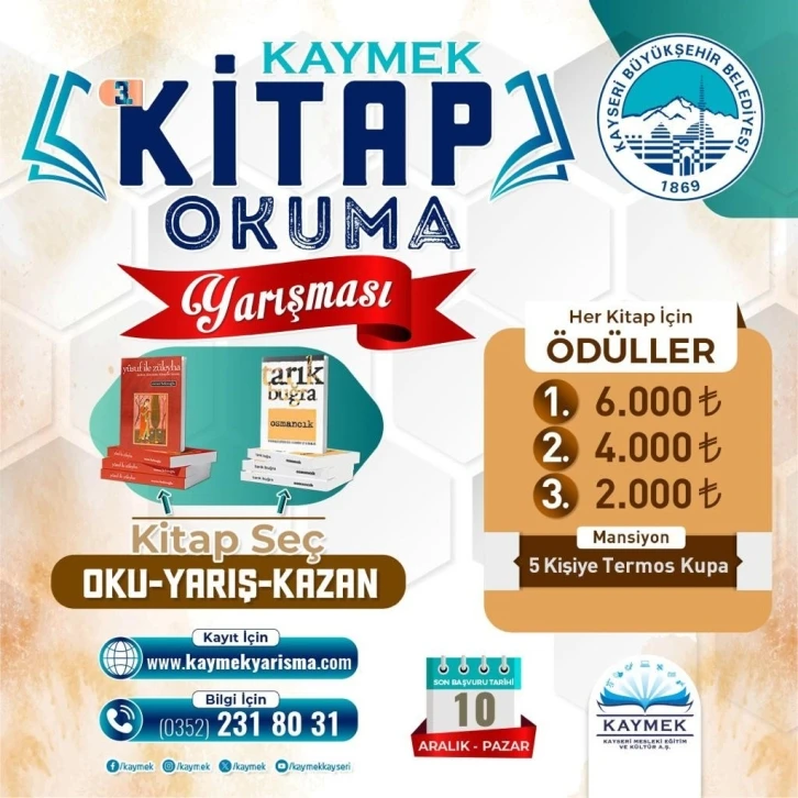 KAYMEK’ten 3’üncü Kitap Seç, Oku, Yarış, Kazan yarışması
