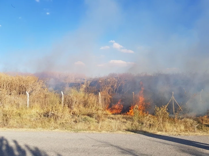 Kazı alanında korkutan yangın
