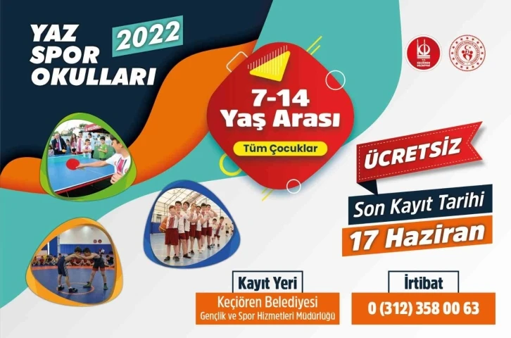 Keçiören’de 2022 yaz spor okulları için kayıtlar başladı
