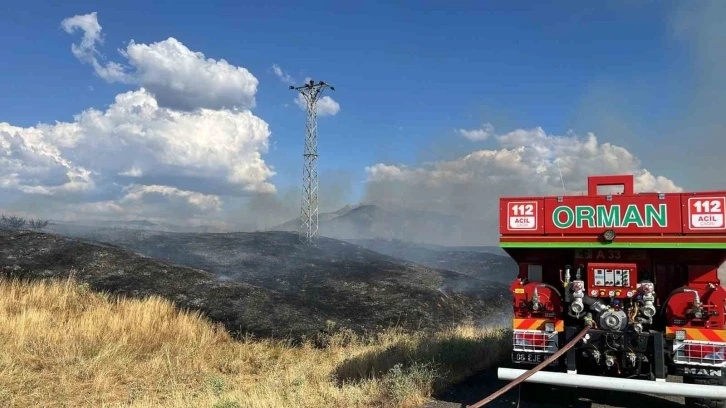 Kırsal alandaki yangın ormana sıçramadan söndürüldü
