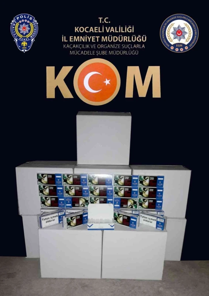 Kocaeli’de 150 bin adet kaçak makaron ele geçirildi
