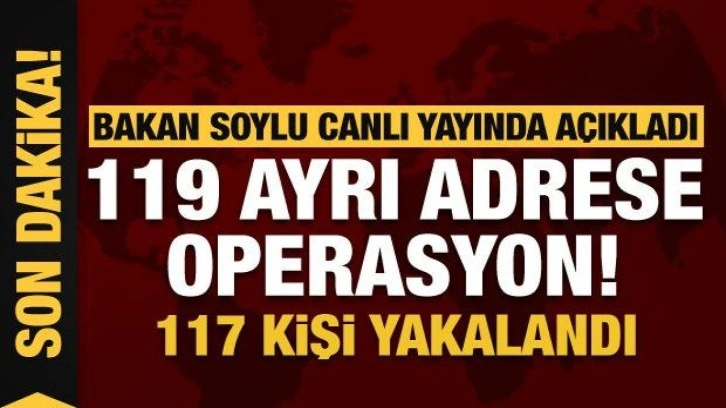 Kökünü Kurutma Operasyonu... Bakan Soylu: 117 kişi gözaltında