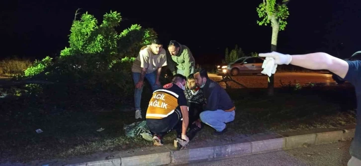 Kontrolden çıkan otomobil ağaç ve direği devirerek durabildi: 1’i ağır 5 yaralı
