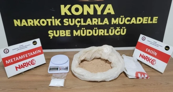 Konya’da kamyondaki mobilyaların arasından uyuşturucu çıktı
