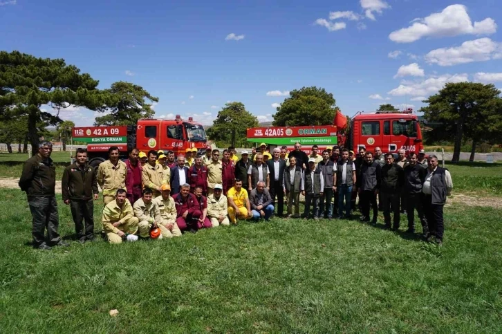 Konya’da orman yangını işçilerinin yangınla mücadele eğitimleri tamamlandı
