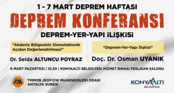 Konyaaltı’nda ‘deprem’ konferansı