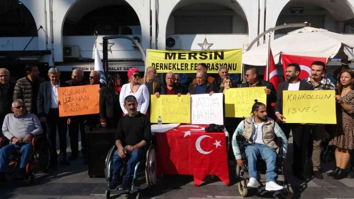 Kur’an-ı Kerim yakılmasına Mersin’den tepki
