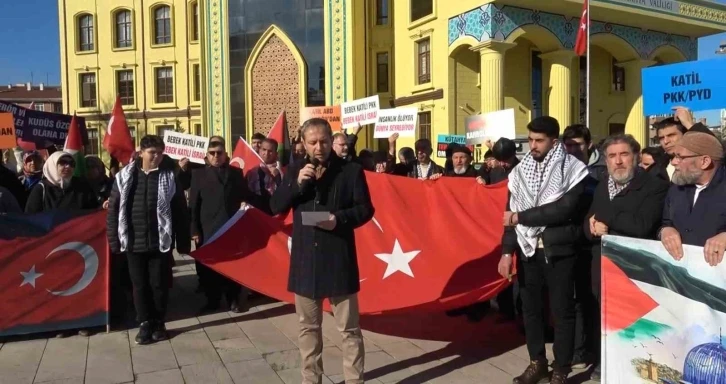 Kütahya’da terör örgütü PKK, İsrail ve ABD protesto edildi
