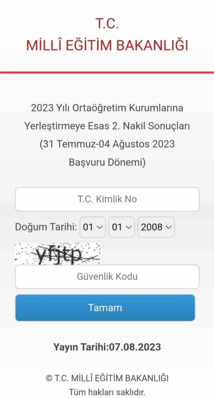 LGS yerleştirmeye esas 2. nakil sonuçları açıklandı
