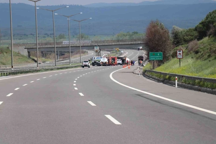 LPG tankeri devrildi, TEM otoyolu kapandı
