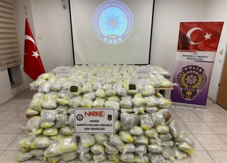 Mardin’de 250 kilogram uyuşturucu ele geçirildi
