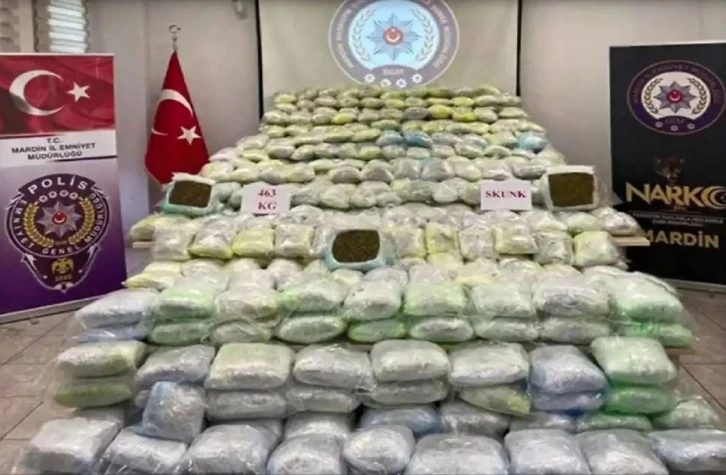 Mardin’de 463 kilogram uyuşturucu ele geçirildi
