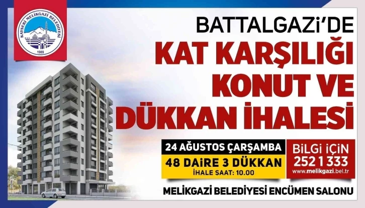 Melikgazi’den Bbattalgazi’de kat karşılığı konut ve dükkan ihalesi
