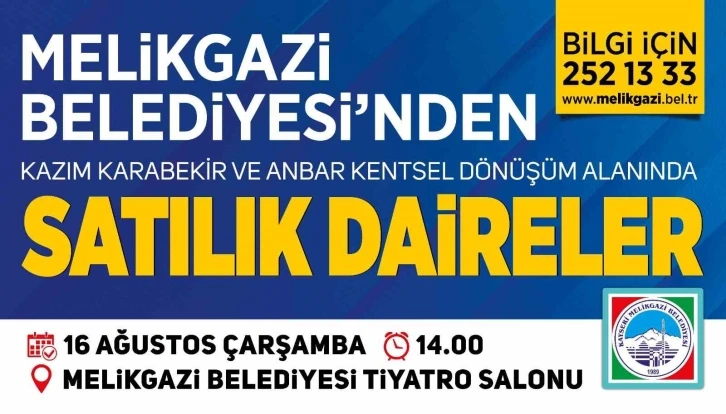 Melikgazi’den ev almak isteyenlere büyük fırsat: 35 daire ihale ile satılacak
