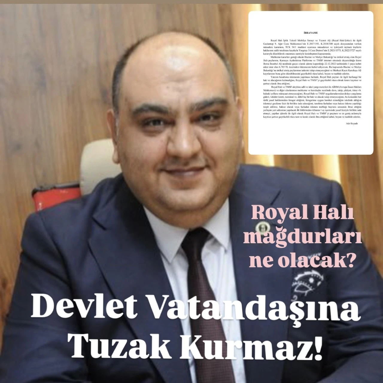 Milletvekili Gürban’dan Royal Halı Mağdurları İçin Çağrı: “Devlet Vatandaşına Tuzak Kurmaz!”