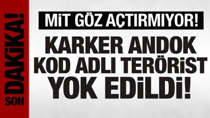 MİT, Karker Andok kod adlı teröristi etkisiz hale getirdi