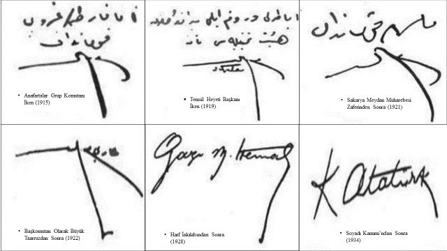 MSB, Atatürk’ün orijinal imzalarını paylaştı
