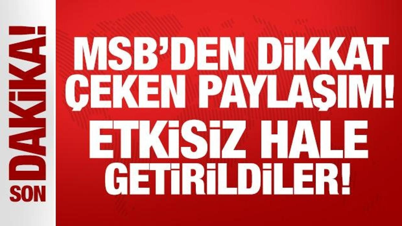 MSB duyurdu: 7 PKK/YPG’li terörist etkisiz hâle getirildi!