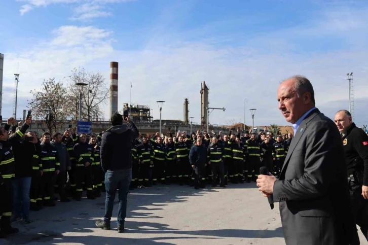 Muharrem İnce, eylemdeki TÜPRAŞ işçisini ziyaret etti
