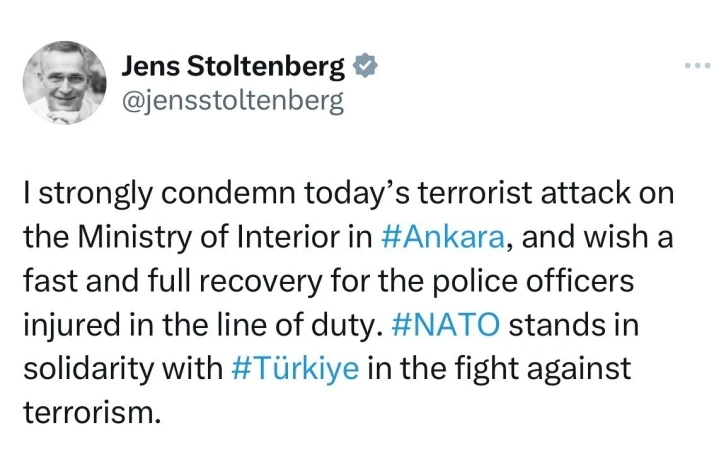 NATO Genel Sekreteri Stoltenberg Ankara’daki terör saldırısını kınadı
