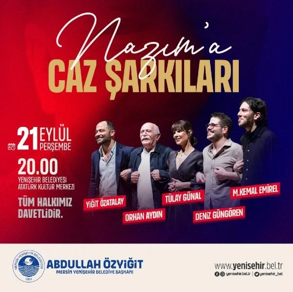 'Nazım’a Caz Şarkıları' Yenişehir’de