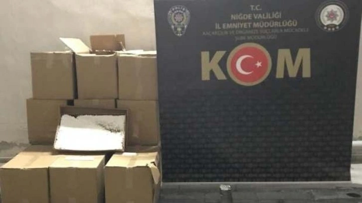 Niğde'de 300 bin dolu makaron ele geçirildi