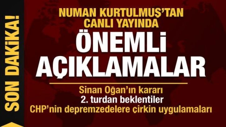 Numan Kurtulmuş'tan canlı yayında önemli açıklamalar