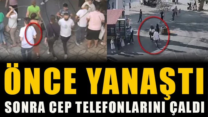  Önce yanaştı, sonra cep telefonlarını çaldı