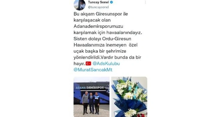 Ordu’da hava ulaşımına sis engeli