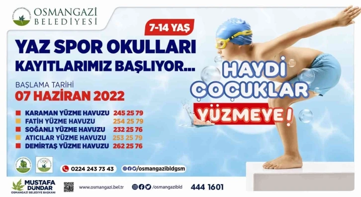 Osmangazi’de havuzlar çocuklar ile renklenecek
