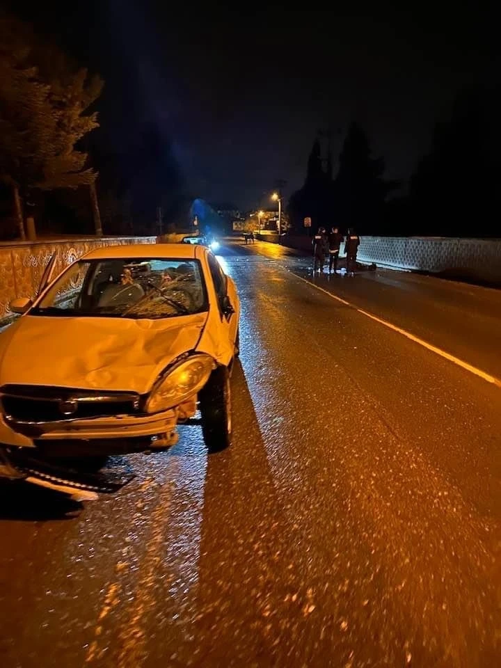 Otomobilin çarptığı at yaralandı
