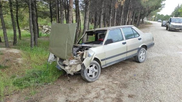 Otomobiliyle ağaca çarpan sürücü yaralandı