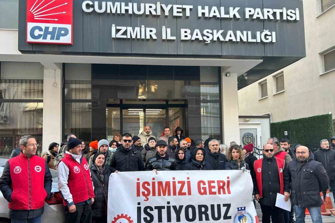 Özgür Özel sözünü tutmayınca işçiler parti binası önünde toplandı
