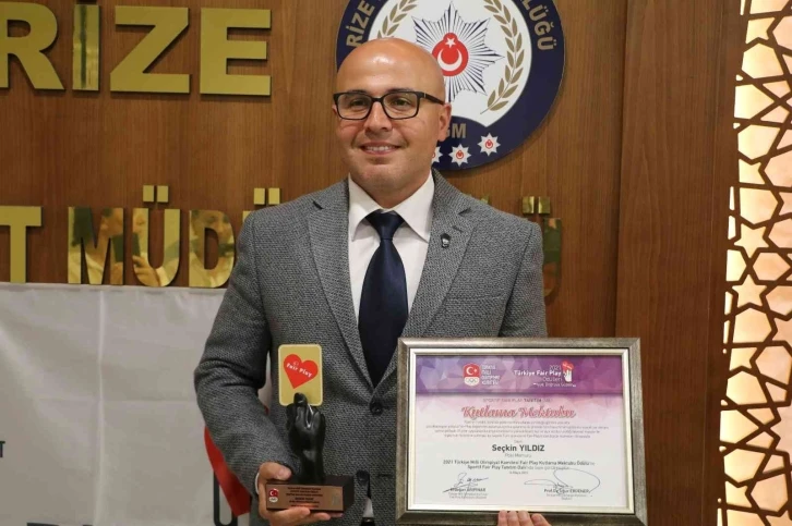 Polis memuru Seçkin Yıldız’a fair-play ödülü
