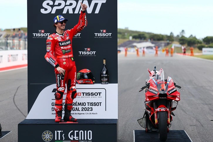 Portekiz Grand Prix'sinde kazanan İtalyan Francesco Bagnaia