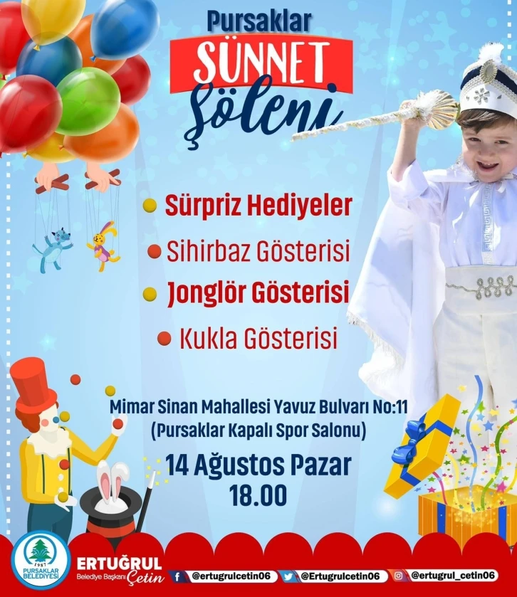 Pursaklar halkı Sünnet Şöleni’nde buluşuyor
