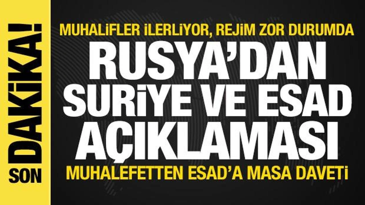 Rusya'dan son dakika Suriye ve Esad açıklaması