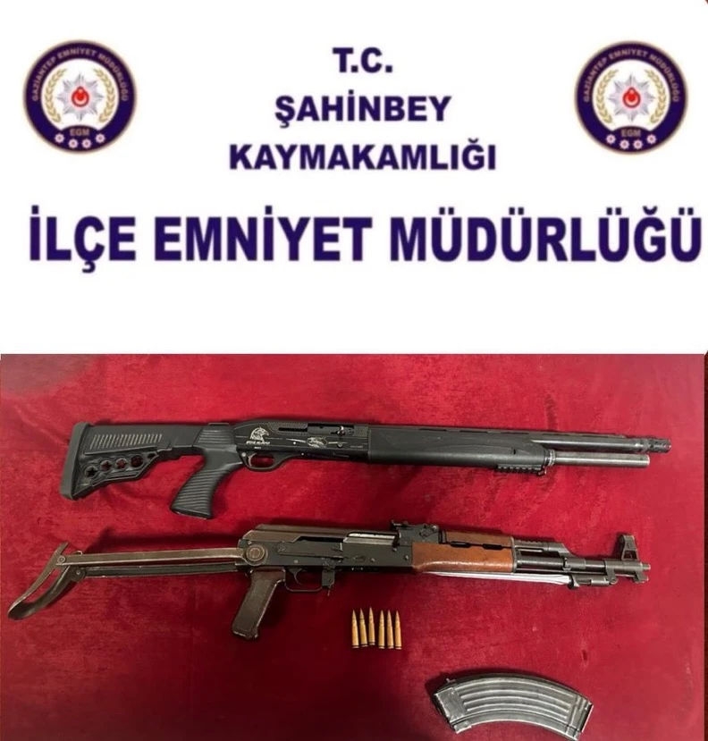 Şahinbey’de Silah Operasyonu: AK-47 ve Pompalı Tüfek Ele Geçirildi