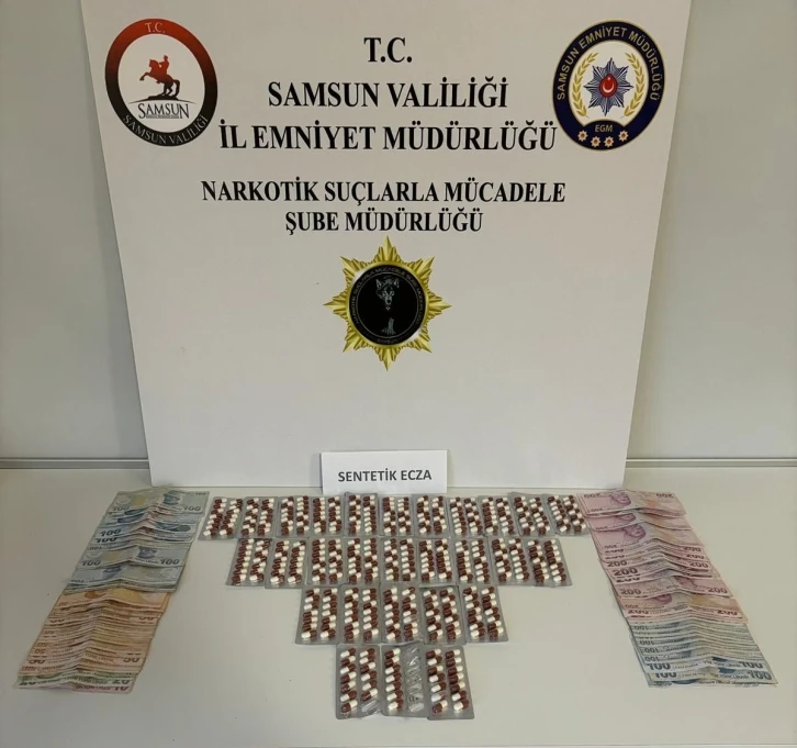 Samsun’da 3 bin 95 sentetik ecza ele geçirildi: 2 gözaltı
