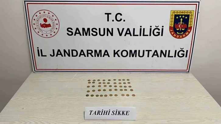 Samsun’da jandarma 47 adet sikke ele geçirdi
