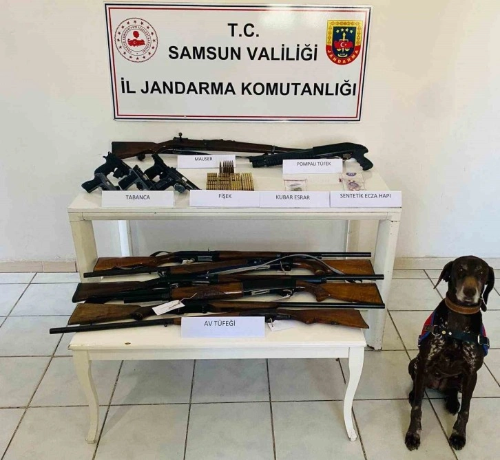 Samsun’da Jandarma Operasyonu: Silah, Mühimmat ve Uyuşturucu Ele Geçirildi, 12 Kişi Yakalandı