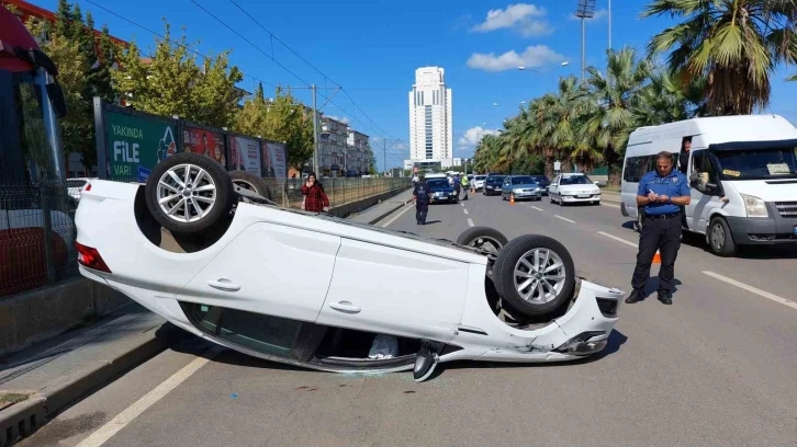 Samsun’da otomobil takla attı: 1 yaralı
