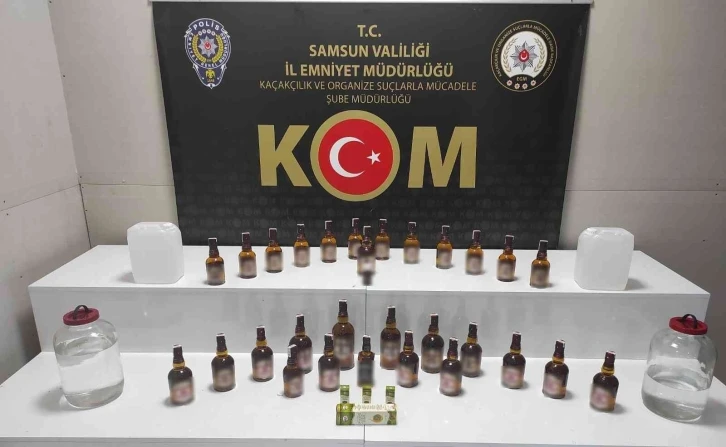 Samsun’da sahte içki ele geçirildi
