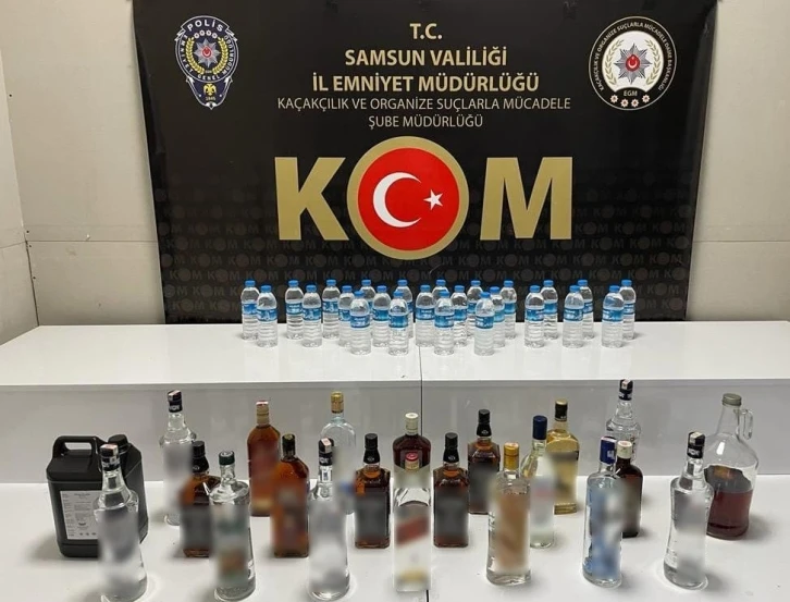 Samsun’da sahte ve gümrük kaçağı içki ele geçirildi
