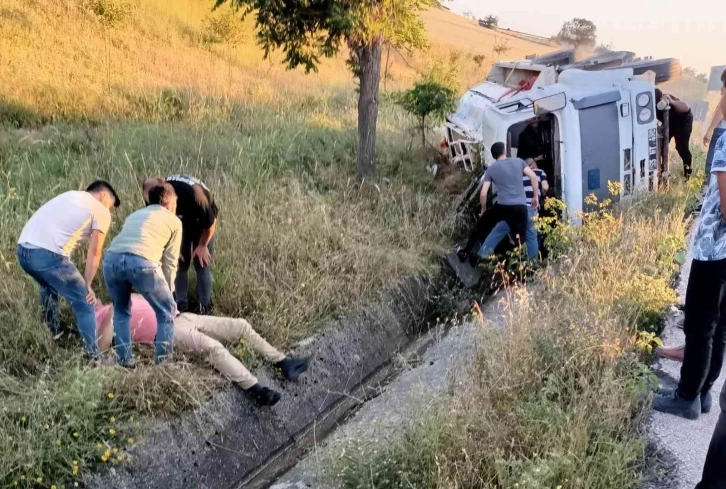 Samsun’da sulama tankeri devrildi: 1 yaralı
